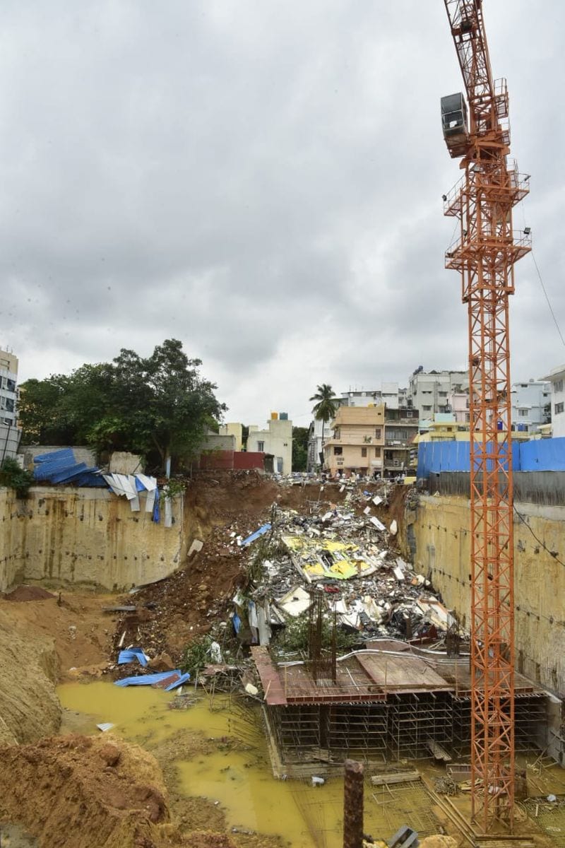 BBMP Mayor M Goutham Kumar Visit Building Collapse Site in Bengaluru