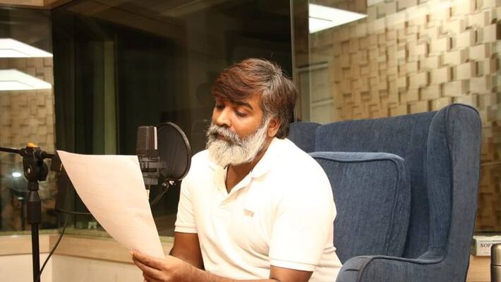 Actress Vijaysethupathi Starts His Dubbing Works For Laabam movie Actress Vijaysethupathi Starts His Dubbing Works For Laabam movie