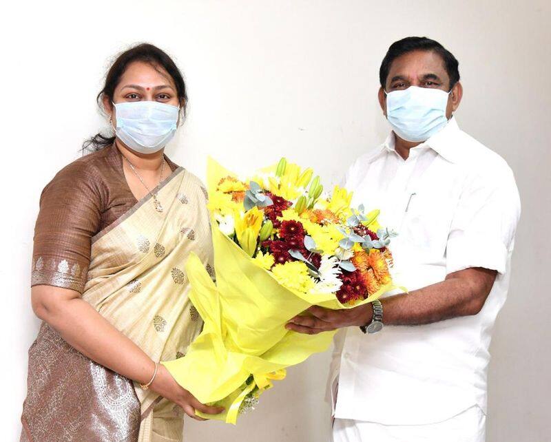 Actress Vindhya Meet CM and Deputy CM For got Secretary for policy posting