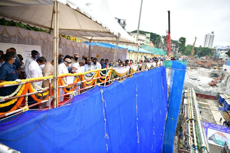 CM BS Yediyurappa Visit Metro Tunnel Construction