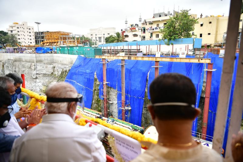 CM BS Yediyurappa Visit Metro Tunnel Construction