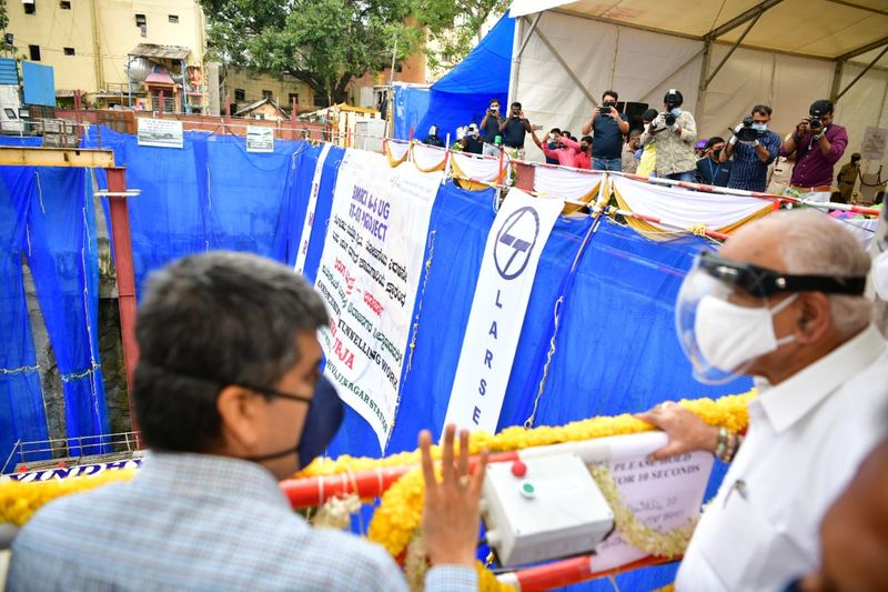 CM BS Yediyurappa Visit Metro Tunnel Construction