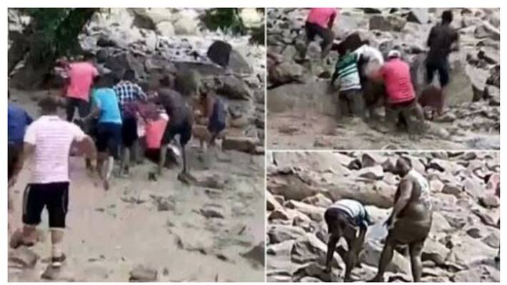 Uttarakhand MLA narrow escape after he slips into flooded rivulet BSS Uttarakhand MLA narrow escape after he slips into flooded rivulet BSS