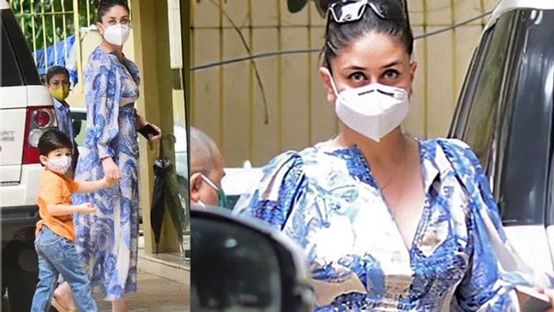 Kareena Kapoor simple blue and white silk dress price is unbelievable have a look