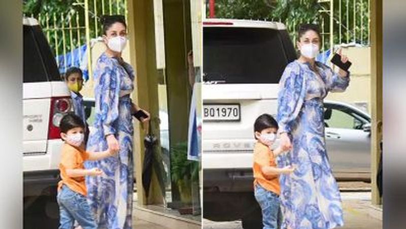 Kareena Kapoor simple blue and white silk dress price is unbelievable have a look