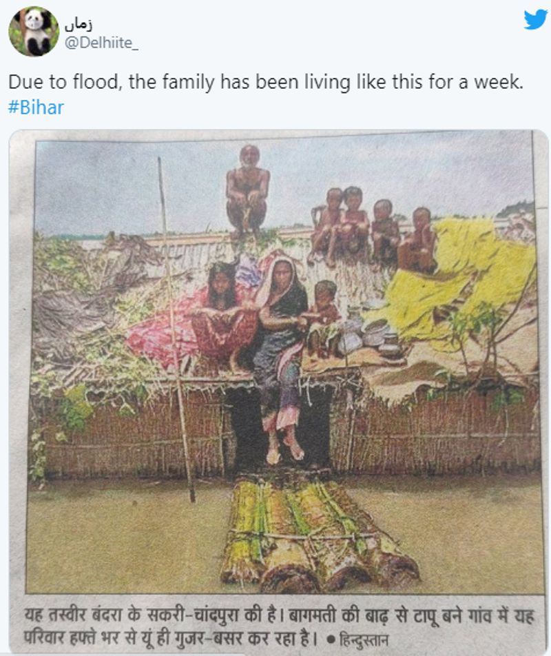 bihar flood family stuck for a week 9 year old image from bangladesh viral kpt