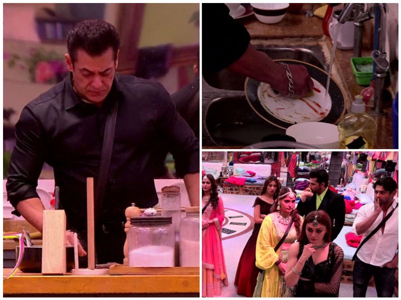 In one of the Weekend Ka Vaar's episodes, Salman went inside the house and washed dishes, cleaned dirty toilets and the kitchen, and the refrigerator along with performing other household chores. This was undoubtedly the most embarrassing moment for all the Bigg Boss 13 contestants.
