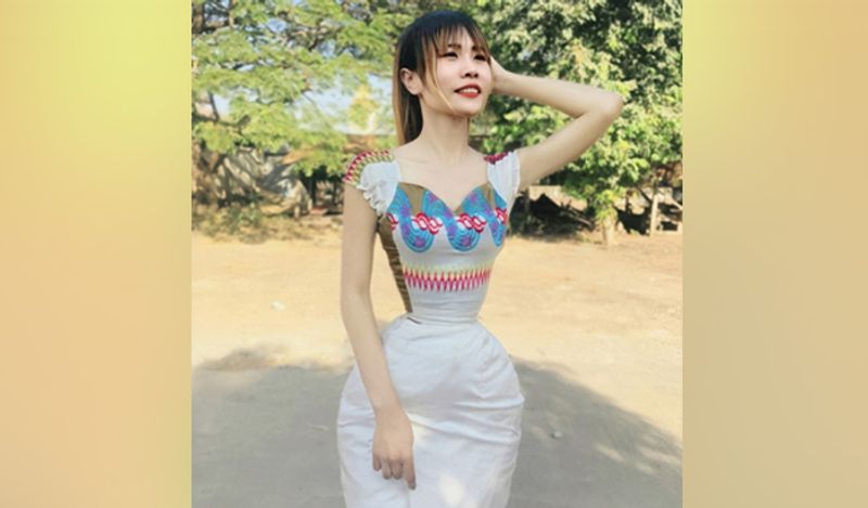 Myanmar woman, 23, with a TINY 13.7in waist that's thought to be the one of the world's smallest claims she simply eats healthily