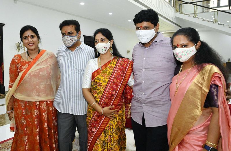 Raksha Bandhan... Kavitha Ties Rakhi to KTR