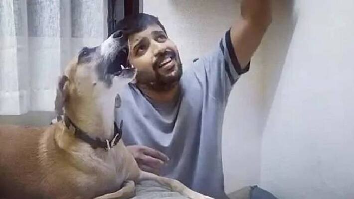 viral video of pet dog sings a song with owner viral video of pet dog sings a song with owner