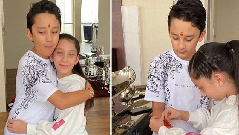 Shilpa Shetty Son Viaan Celebrates His First Rakhi With Sister Samisha sara ali khan playing in pool with brother KPJ