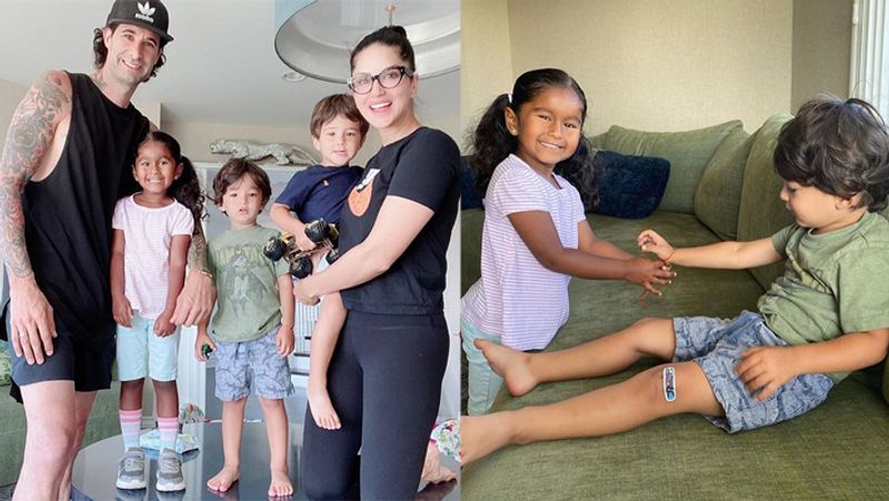 Sunny Leone daughter Nisha celebrate Rakhi with brothers salman khan Raksha Bandhan celebration at farmhouse KPJ