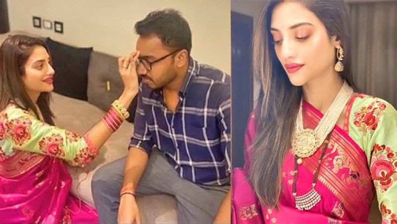Nusrat Jahan Celebrate Rakhi with Husband Nikhil Jain and brother KPG