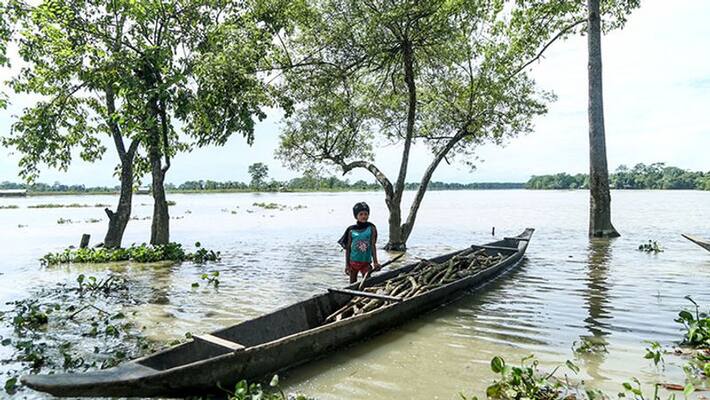 heavy rain and new flood 2.25 people effected in Assam bsm heavy rain and new flood 2.25 people effected in Assam bsm