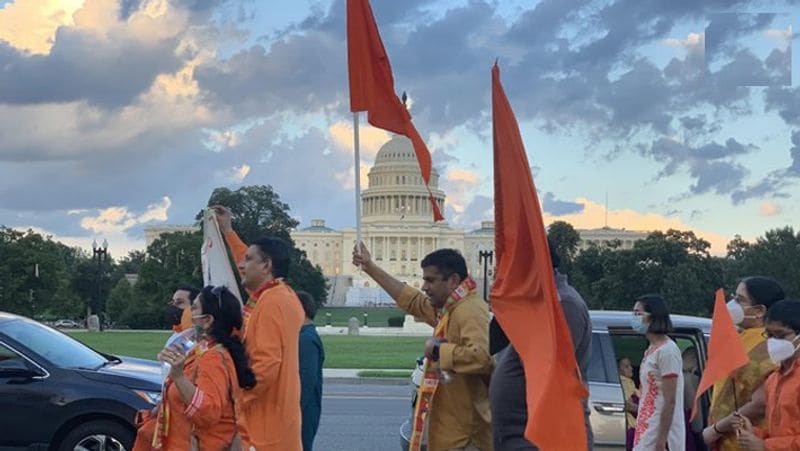 Indian community gathered in Washington to celebrate bhumi pujan of Ram mandir in Ayodhya KPP