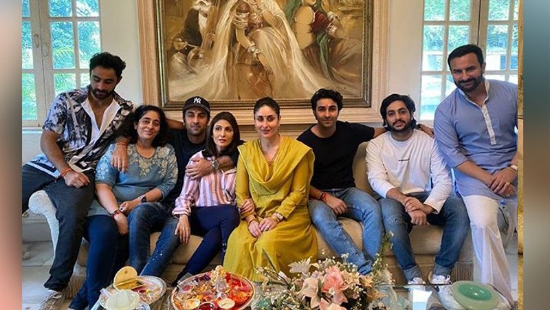 taimur ali khan celebrate Raksha bandhan with sister inaaya naumi soha ali khan tie rakhi on brother saif ali khan hand KPJ