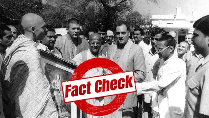 Rajiv Gandhi pic with hare krishna devotees peddled as 1989 bhoomi pujan BSS Rajiv Gandhi pic with hare krishna devotees peddled as 1989 bhoomi pujan BSS