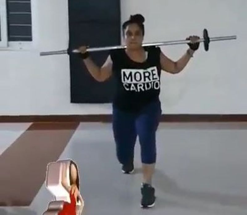 Pragathi latest workout video viral on social media