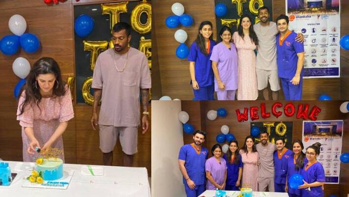 Hardik Pandya-Natasa Stankovic celebrate with hospital team in Gujarat Hardik Pandya-Natasa Stankovic celebrate with hospital team in Gujarat