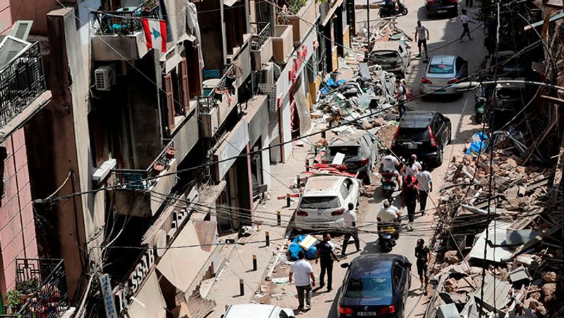 shocking photographs after the blast in Ammonium nitrate explosive in lebanon capital Beirut kpa