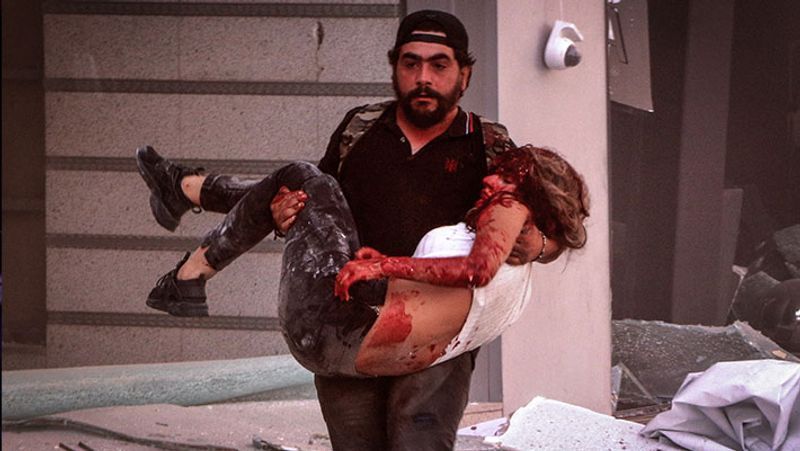 shocking photographs after the blast in Ammonium nitrate explosive in lebanon capital Beirut kpa