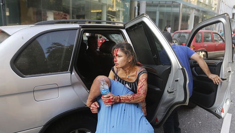 shocking photographs after the blast in Ammonium nitrate explosive in lebanon capital Beirut kpa