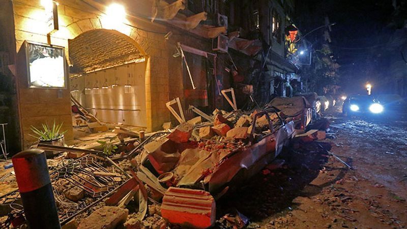 shocking photographs after the blast in Ammonium nitrate explosive in lebanon capital Beirut kpa