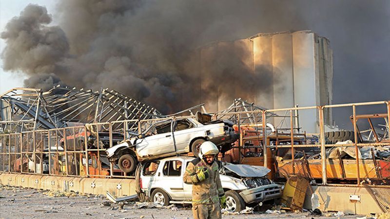 shocking photographs after the blast in Ammonium nitrate explosive in lebanon capital Beirut kpa
