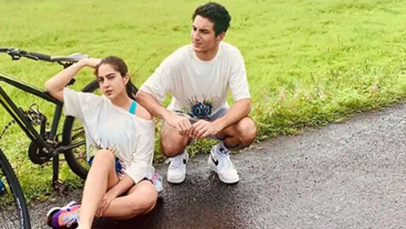 Sara Ali Khan And Brother Ibrahim Ali Khan chilling in pool Sharing incredible relationship and siblings goal KPJ