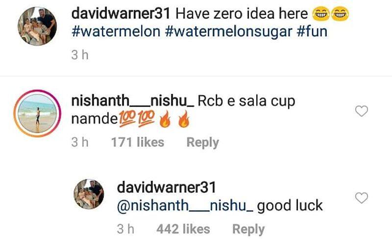 David Warner sends best wishes after RCB fan says E Sala Cup Namde