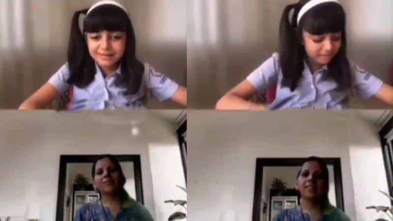 Aishwarya Rai Bachchan Abhishek Bachchan Daughter Aaradhya busy in Taking Online Classes at home KPJ