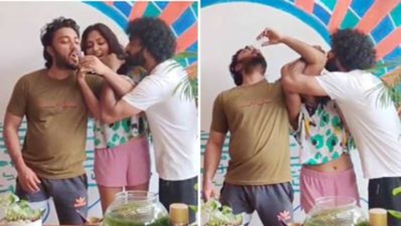 Actress Amala Paul with her boy friend in bed and party celebration photos going viral