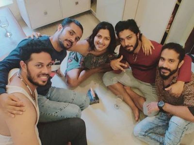 Actress Amala Paul with her boy friend in bed and party celebration photos going viral