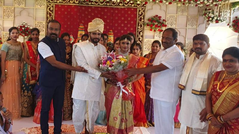 telangana minister koppula eshwar attend his gunmen marriage