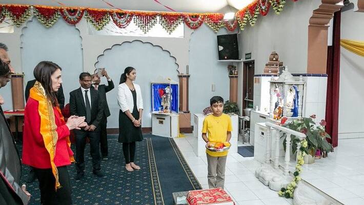 New Zealand Prime Minister visits Hindu temple relishes Indian food KPP New Zealand Prime Minister visits Hindu temple relishes Indian food KPP