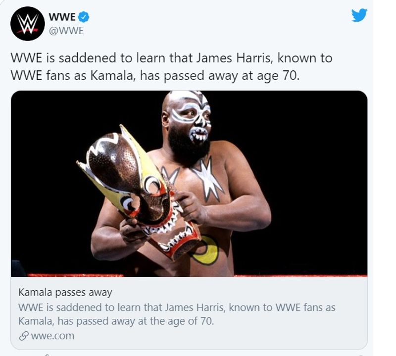 Death of US WWE wrestler James Kamala Harris asa