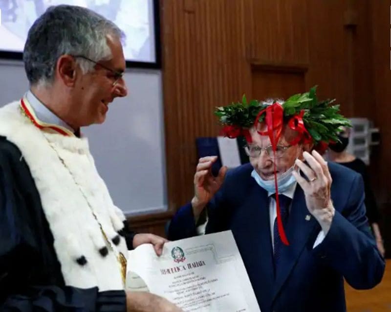 giuseppe paterno 96 year old makes history become oldest person of taking graduation degree kpt