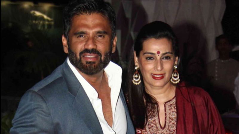 Bollywood actor suniel shetty's birthday with wife mana shetty known as lady ambani of Bollywood KPJ
