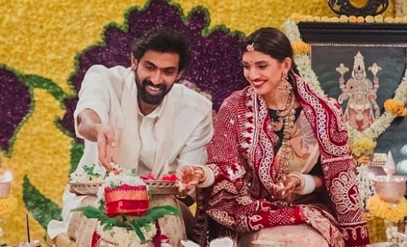 newlyweds rana daggubati and miheeka bajaj perform puja at home