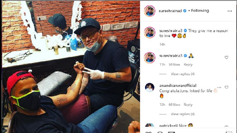 raina inked 3 tattoo in his arm and hand before ipl 2020 dva