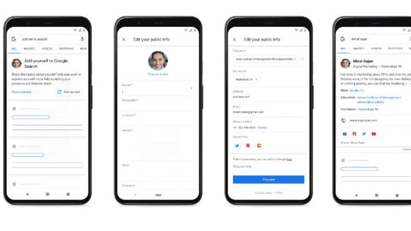 google introduced people cards in india to make your vitual id dvate