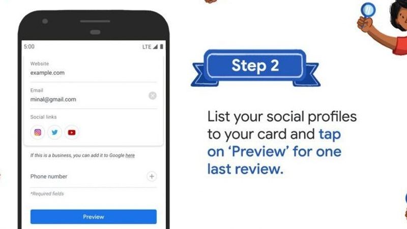 google introduced people cards in india to make your vitual id dvate
