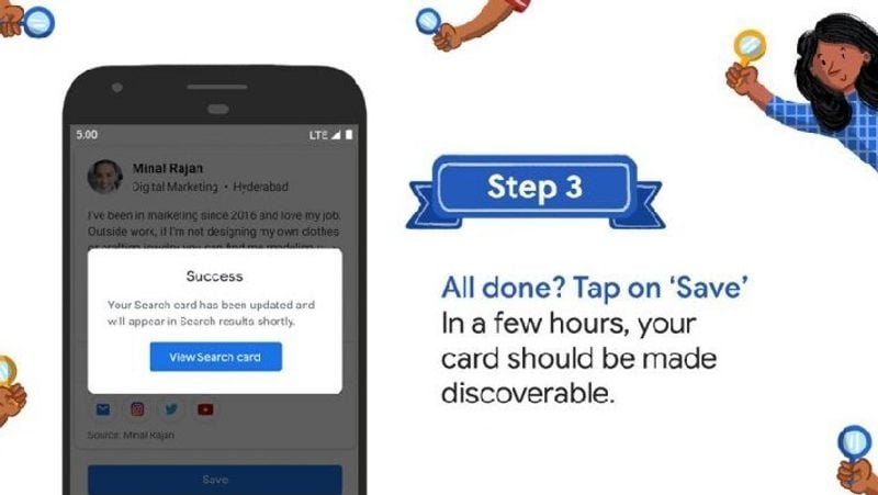 google introduced people cards in india to make your vitual id dvate