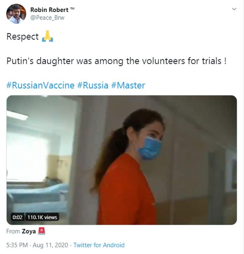 Is it video of Covid 19 Vaccination of Vladimir Putins daughter