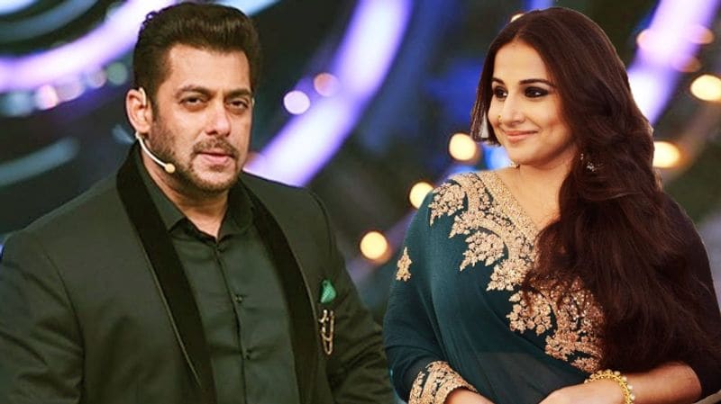 salman khan kidding ajith movie actress vidya balan in bigboss set
