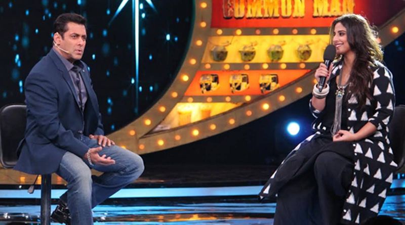 salman khan kidding ajith movie actress vidya balan in bigboss set