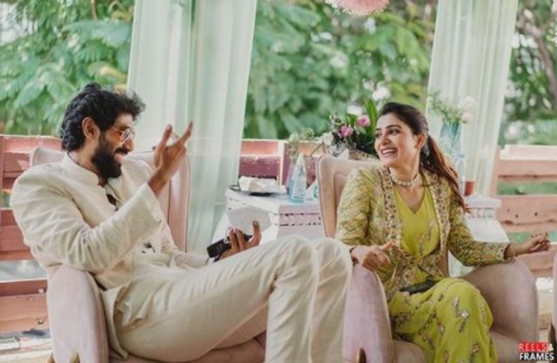 rana marriage function samantha wear cotton saree photo gallery