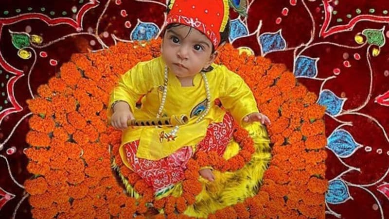 jay bhaushali and mahhi vij celebrate Janmasthami dressup daughter tara as Kanhaiya KPJ
