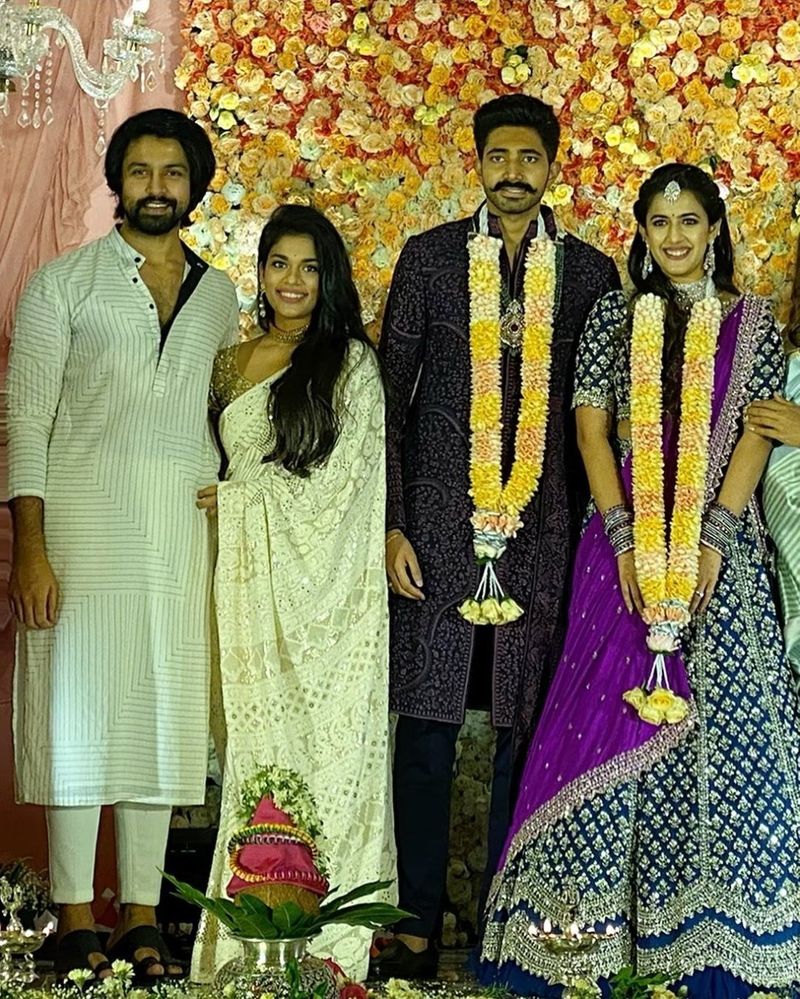 nihaarika and chaithanya engagement ceremony photos
