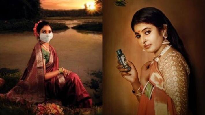 Actress and model Ardra das new raja ravivarma model photoshoot got viral on social media Actress and model Ardra das new raja ravivarma model photoshoot got viral on social media